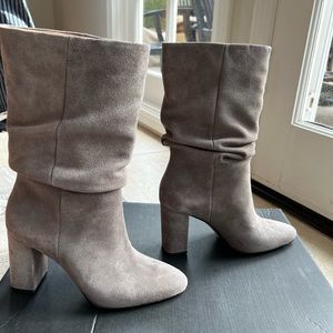 Banana Republic light grey suede booties